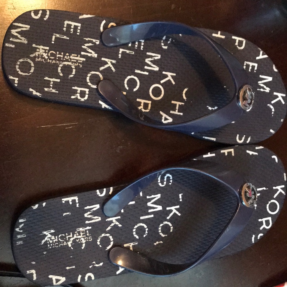 Navy blue flip flops